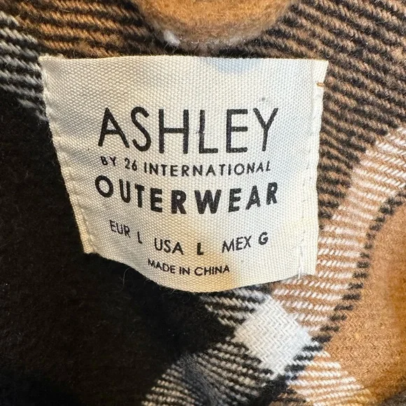 Ashley by 26 International Plaid Brown Black Jacket Size Large - Picture 7 of 8